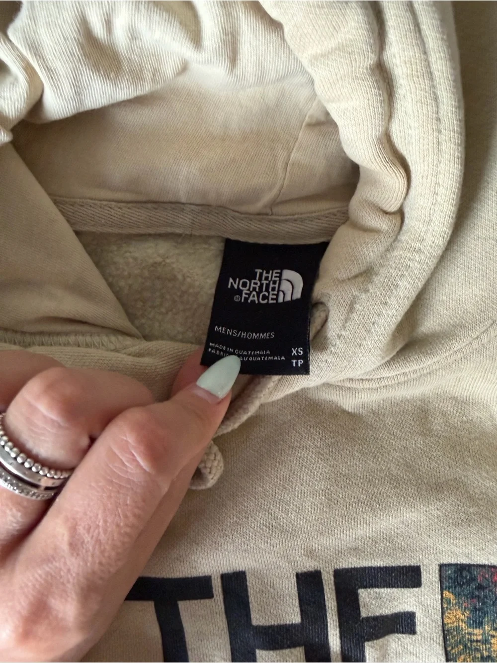 The North Face Men's Cream hoodie / sweatshirt